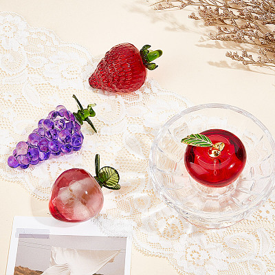 4Pcs 4 Styles Handmade Lampwork Fruits Display Decorations DJEW-DR0001-16-1