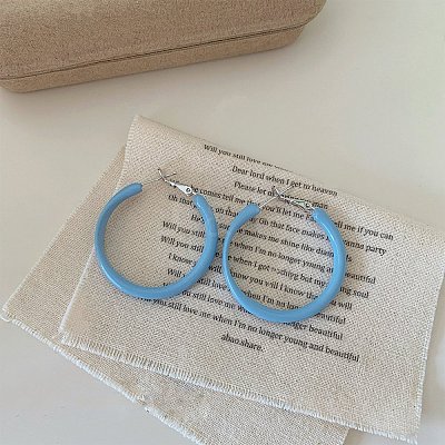 Alloy Epoxy Hoop Earrings FS-WG979F0-06-1