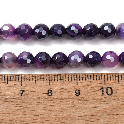 Electroplated Natural Agate Beads Strands G-B191-A07-6mm-10-1
