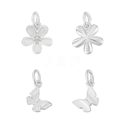 4Pcs 2 Styles 925 Sterling Silver Charms with Jump Rings & 925 Stamp STER-PH0003-44-1