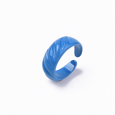 Spray Painted Alloy Cuff Rings RJEW-T011-31E-RS-1