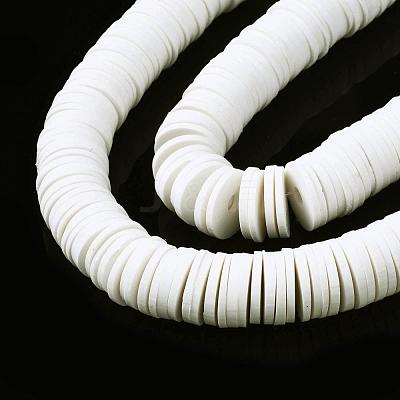 Flat Round Handmade Polymer Clay Beads CLAY-R067-12mm-17-1