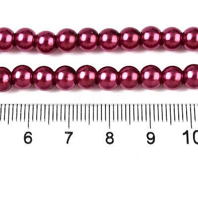 Baking Paint Pearlized Glass Pearl Round Bead Strands HY-Q003-4mm-14-1