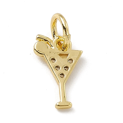 Brass Micro Pave Cubic Zirconia Charms LS-ZIRC-F132-15G-1