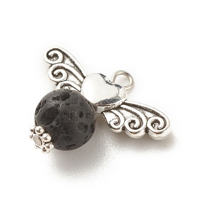 Natural Lava Rock Pendants PALLOY-JF01424-01-1
