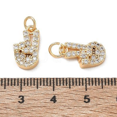 Brass Micro Pave Clear Cubic Zirconia Pendants CU-CBA3F77-06G-1