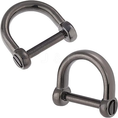 2Pcs 304 Stainless Steel D-Ring Anchor Shackle Clasps STAS-CA0001-56B-1
