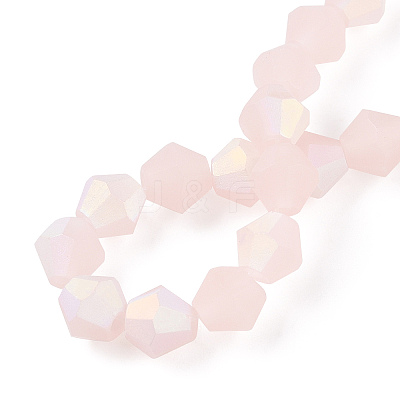 Imitation Jade Bicone Frosted Glass Bead Strands X-EGLA-A039-J6mm-MB07-1