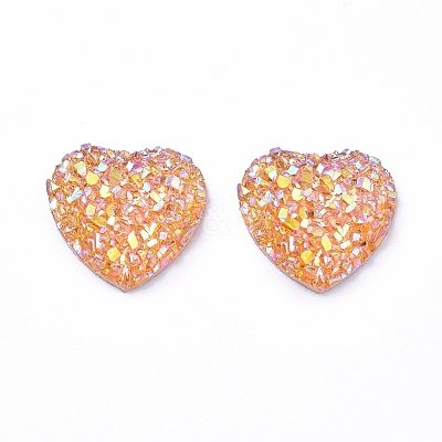 Shining Druzy Resin Cabochons LS-RESI-WH0008-30M-1