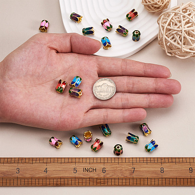 20Pcs 5 Colors Alloy Bead Caps ENAM-YS0001-04-1