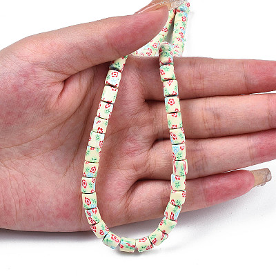 Handmade Polymer Clay Bead Strands X-CLAY-T020-10E-1