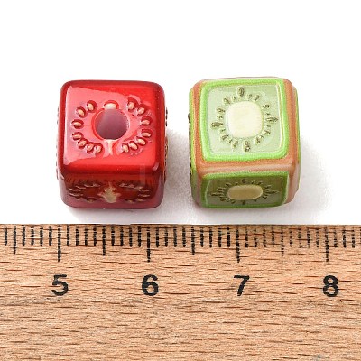 Fruits Printed Opaque Acrylic Beads AC-CBAC57E-02-1