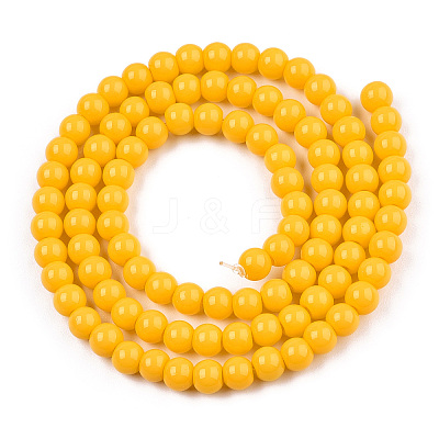 Opaque Solid Color Glass Beads Strands GLAA-T032-P4mm-08-1