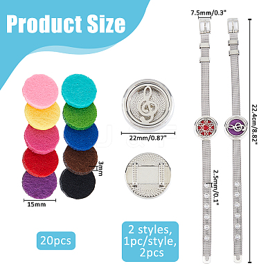 2Pcs 2 Styles Adjustable 316L Surgical Stainless Steel Watch Band Bracelets BJEW-HS0001-05A-1