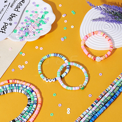 8 Strands 8 Colors Handmade Polymer Clay Beads Strands CLAY-TA0001-30-1