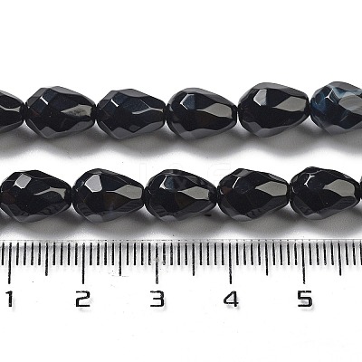 Dyed & Heated Natural Black Agate Beads Strands G-P520-B15-01-1