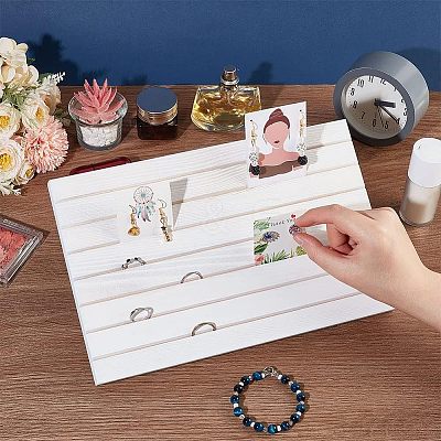 7-Slot Wooden Place Card Display Stands ODIS-WH0029-52D-1