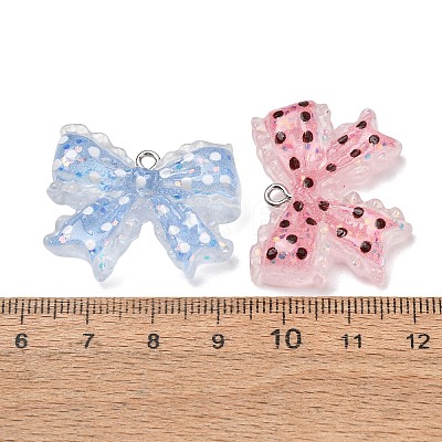 Transparent Resin & Paillette Pendants RE-CBAD357-01-1