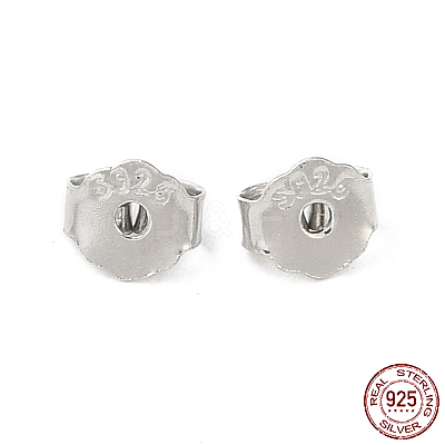 Rhodium Plated 925 Sterling Silver Friction Ear Nuts FIND-Z008-01P-1