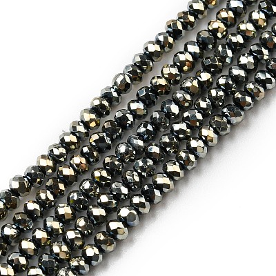 Electroplate Glass Beads Strands EGLA-F149-FP-12-1