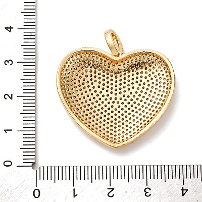 Brass Micro Pave Clear Cubic Zirconia Pendants KK-U076-22G-1