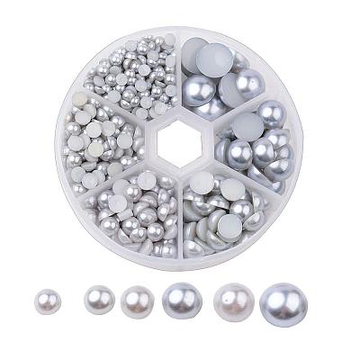 1Box ABS Plastic Imitation Pearl Dome Cabochons SACR-X0002-41-B-1