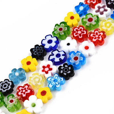 Handmade Millefiori Glass Bead Strands LAMP-N029-017B-08-1
