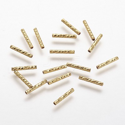 Rack Plating Brass Tube Beads X-KK-A142-006G-1