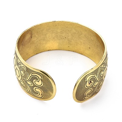 Alloy Wide Open Cuff Bangle for Women BJEW-G662-01B-AG-1
