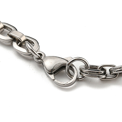 Two Tone 201 Stainless Steel Oval Link Chain Bracelet BJEW-B078-33BP-1