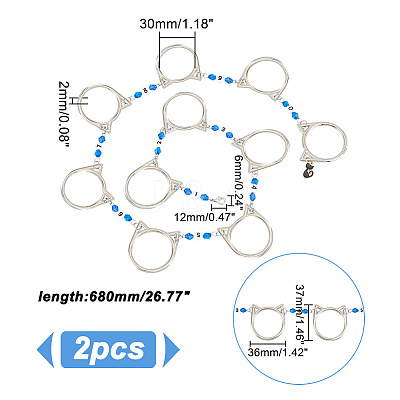 Acrylic Beaded Link Knitting Row Counter Chains HJEW-AB00399-1