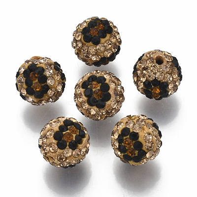 Polymer Clay Rhinestone Beads X-RB-N051-09B-1