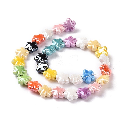 Glazed Porcelain Beads Strands PORC-K003-01-1