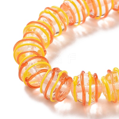 Round Handmade Clear Lampwork Beads Strands LAMP-G150-02C-1