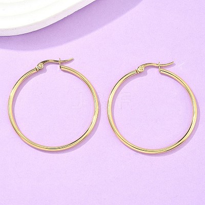 Ring 304 Stainless Steel Big Hoop Earrings X-EJEW-N0016-11G-F-1