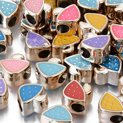 UV Plating Acrylic European Beads OACR-N010-34LG-1