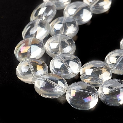 Transparent Electroplate Glass Bead Strands EGLA-P049-01A-AB01-1