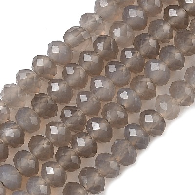 Natural Grey Agate Bead Strands G-D344-A19-03-1