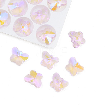 Electroplate Faceted Glass Pendants EGLA-N006-051-1