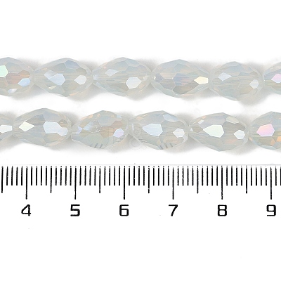Opaque Solid Color Electroplate Glass Beads Strands EGLA-N013-J6mm-B02-1