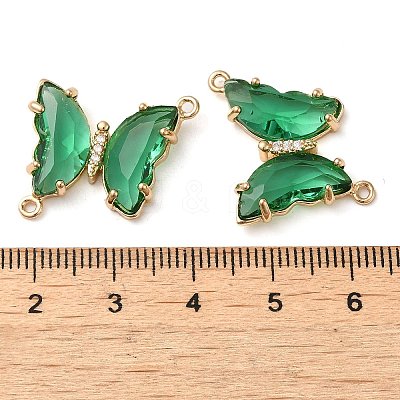 Brass Pave Faceted Glass Connector Charms FIND-Z020-04K-1