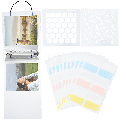 Square PVC Loose Leaf Binder Postcard Phote Album with 50 Pockets Transparent Sleeve Protectors Sets DIY-CP0008-01-1