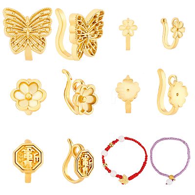 20Pcs 5Style Rack Plating Brass S Hook Clasps KK-PH0004-18-1