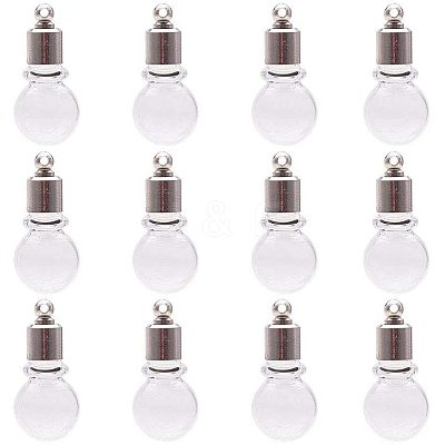 Round Transparent Glass Wishing Pendants GLAA-PH0007-21P-1