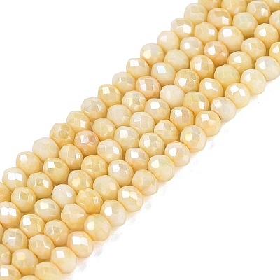 Anti-Tarnish Dyed Rondelle Glass Beads Strands EGLA-T021-3mm-17-10-1