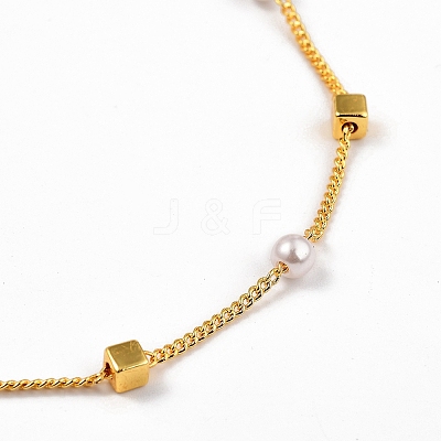 Brass Beaded Bracelets BJEW-JB05354-1