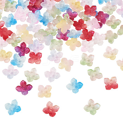 100Pcs Baking Paint and Golden Metal Enlaced Glass Beads DGLA-TA0001-58-1