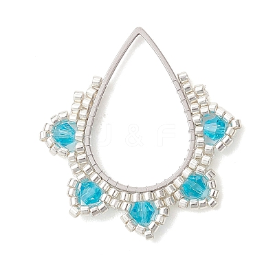 MIYUKI Delica Glass Seed Beaded Pendants PALLOY-MZ01243-02-1