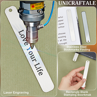 201 Stainless Steel Bookmarks DIY-WH0430-487B-1