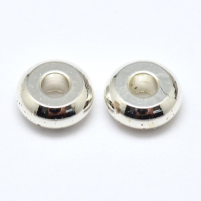 Brass Flat Round Spacer Beads KK-M085-14S-NR-1